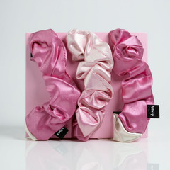 Blissy 3-Pack Silk Scrunchies in Pink Ombre