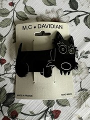 MC Davidian Hair Barrette Swarovski Crystals BLACK Scottie Dog – Handmade – NEW