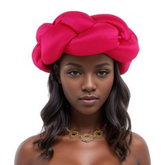 African solid color decoration sponge big Fried Dough Twists braid headband