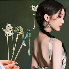 Birthday Gift | Jade Floral & Butterfly Hair Accessory – Vintage Oriental Style