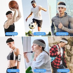6pack Sports Headband Yoga Gym Sweatband Women Men Hair Bands Head Sweat Band