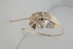 Fun Women Headband Gold Metal Long Leaf Fashion Hair Accessory Casual Look Teens