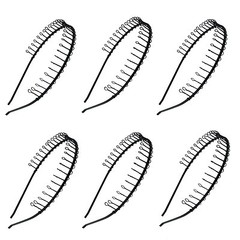 6 pcs Hairband Comb Headband Metal Wire with Teeth