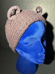 Knitted Ear Warmer Headband NWT Whimsical Teddy Bear Ears w/Rhinestone Buttons