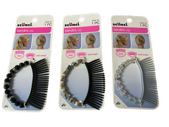 Scunci Bendini Clip Hair Comb Bun Maker Wedding Prom – Lot of 3 Packs