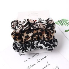 Silk Scrunchies Leopard Print – Solid Elastic Hair Bands Headwear Accessories