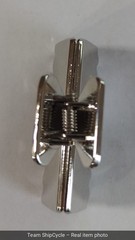 Prada Milano Silver Metal Hair Claw Clip Triangle Logo Barrette Italy G2U