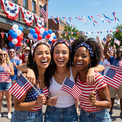 4Th of July Headband for Women – 4PCS American Flag Independence Day Knotted Hea