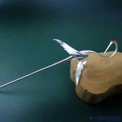 S925纯银仙鹤鸦杀九云发簪盘发汉服S925 Sterling Silver Crane Fairpin Personalized Jewelry