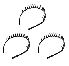 6 PCS (3 & 3) Black Comb Headband for Women Girls Stylish Combn Hairband