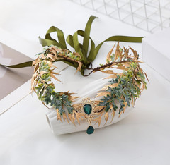 Fairy Flower Crown Even Headband Floral Headpiece Woodland Forest Circlet for Wo