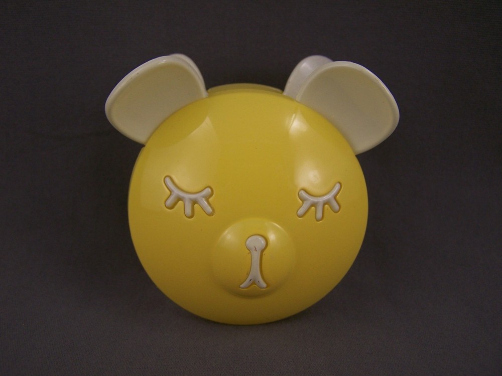 Yellow sleepy Teddy Bear Face plastic barrette hair clip claw clamp kawaii cute
