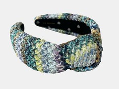 Lele Sadoughi Raffia Knotted Headband Ocean Breeze Multicolor NEW