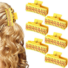 Xunyee 6 Pcs Softball Hair Accessories for Women 4 Inches Cute Hair Clips Big So
