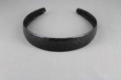 Black glitter faux leather sparkly 1″ wide headband hair band accessory