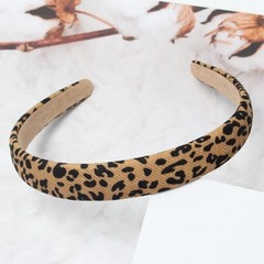 Leopard Print Headbands for Women Girls 2cm Wide Headband PU Solid Hairband H…
