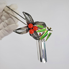 Kanzashi Japan Set Of 4 Colored Hairpins