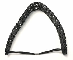 Black Lace Scroll Plastic Elastic Strap Headband Hair Women Boho Chic Vintage