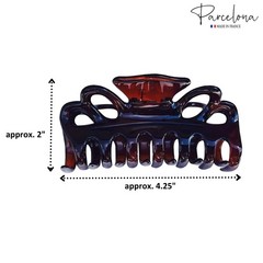 Parcelona French Double Loop Large Shell Claw Clip Clamp Clutcher 4.25 Inches