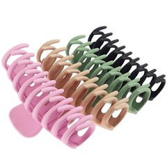 TOCESS Large Hair Claw Clips Strong Hold Non Slip Jaw Clip 4 Pack Matte Neutral