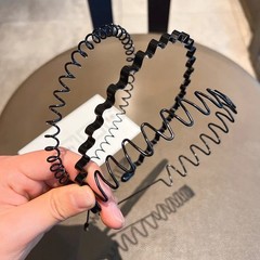 1-3Pcs Metal Hair Headband Wave Style Hoop Band Comb Hairband for Men Women