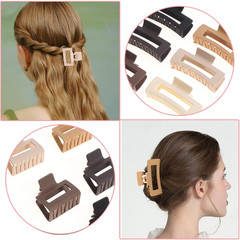 12 Pack Square Claw Clips Big And Small Neutral Rectangle Non-Slip Matte Large