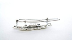 2 extra tiny small silver metal celtic knot hair clip for fine thin hair