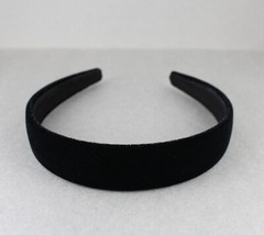 Black velvet headband soft velour hair band accessory 1″ wide plain classic