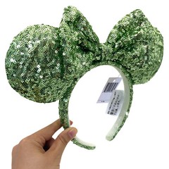 Mickey Green Sequin Bow Exclusive Disney’s Rare Minnie Mouse Ears Headband