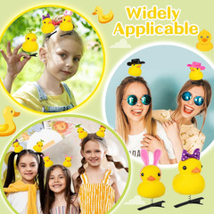 12 Pcs Duck Hair Clips, Cute Festival Rave Sprouts, Yellow Hair Accessorie for S