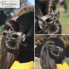 Parcelona French Oval Slider Large 4.75″ Celluloid Side Hair Claw Clips(2 Pcs)