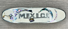 RARE ‘MEXICO’ Alpaca Abalone Mother Of Pearl Inlay Large Hair Barrette Clip VTG