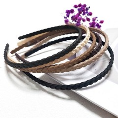 Thin Braided Plastic Headbands, Black Brown Beige Ivory, 6 Pack with Inner Te…