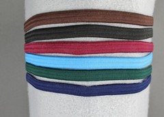 Dark Colors set pack of 6 stretch elastic sport headband no metal 3/8″ hair band