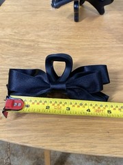 Lot of 3 2-piece Big Bow Hair Claw Clips In Black for Women Thick Curly Straight