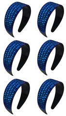 Set of 6 2″ Wide Band HairBand Lite Wt Plastic Bling Headbands for Women24611-6