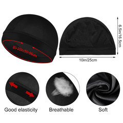 3Pcs Wave Cap Silky Elastic Band Caps Soft Breathable Hair Wrap Satin Sleeping S