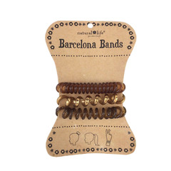 Hair Tie Coil BARCELONA BANDS Natural Life Boho – Copper & Brown – 3 count NEW