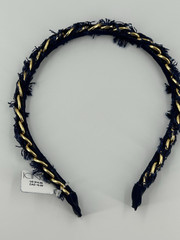 NEW ICING Claires Head BAnd Blue & Gold Boho Fringe Hair Accessory