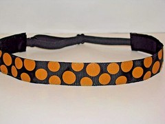 GLITTER ORANGE DOTS Nonslip Headband adjustable no slip Sweaty Sports Hair Bands