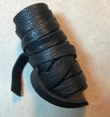 Men’s Viking Hair Style Ponytail Holders Black Leather Wrap Ties Men’s Cuff