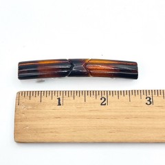 Vintage Stay Put Hair Clip Faux Tortoise Shell Barrette Brown Snap Clasp 2.75”