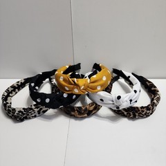 Top- Knot Headbands Lot Of 6 Cute Trendy Various Polka Dot & Animal Print