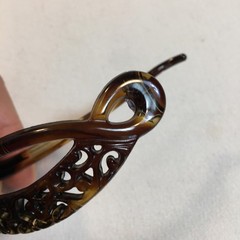 Vintage Hair Clip Barrettes 4″ Tortoise Brown Italy