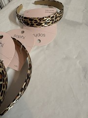 Sophi. Women’s Scrunchie Hair Clip Headband Set Animal Print Bow Accents