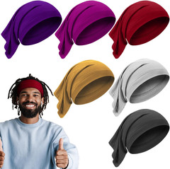 SATINIOR 6 Pcs Spandex Dreadlock Cap Tube Unisex Headbands for Long Hair, Elasti