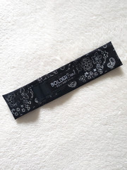 Bolder Band Workout Headband Athletic Hairband Black Silver Paisley