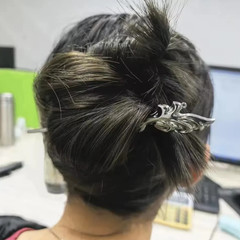 1pc Anime Alloy Hairpin Silver Cosplay Stylish Hair Stick Halloween Prop – NEW