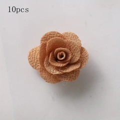 10pcs 1+1/2-inch-wide khaki color flowers roses